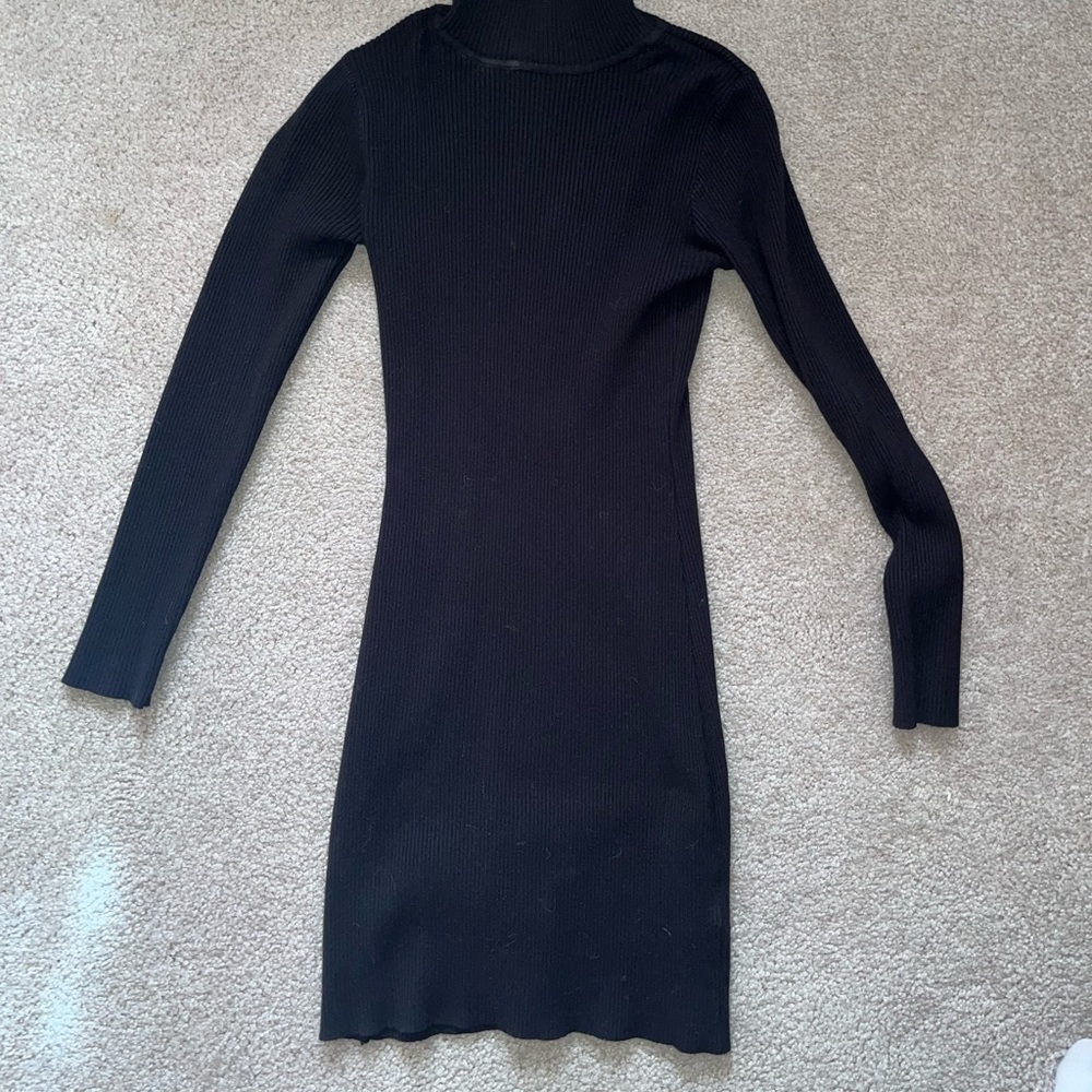 Black turtle neck sweater dress